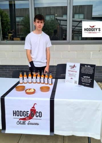 Hodgeys-school-fair Hodgey at his school fair at Samuel Whitbread Academy